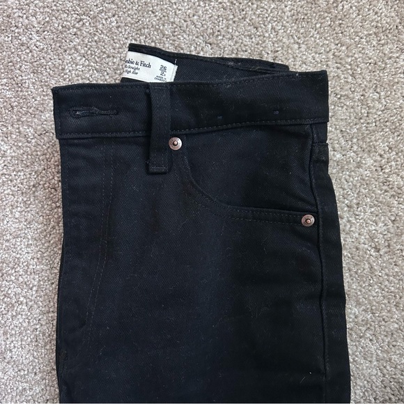 Abercrombie & Fitch Women's Black The 90s Straight Ultra High Rise Jeans Size 26 - Picture 7 of 7
